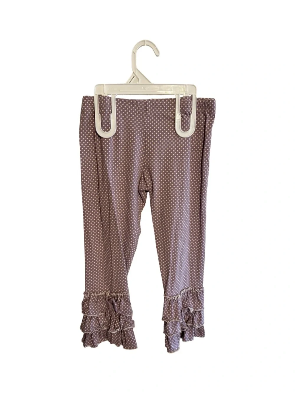 Mustard Pie Purple & White Polka Dot Ruffle Bella Pants Girls Size 7 Boutique